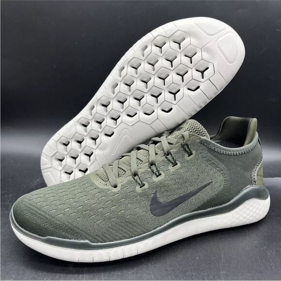 Nike Other - Nike Free RN 2018 Cargo Khaki Black Sequoia 942836-300 Men's Running size 8.5